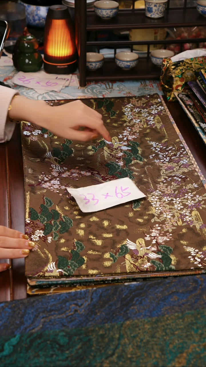 【微瑕西阵织世外桃源双面】中国风干泡织锦茶席33*65