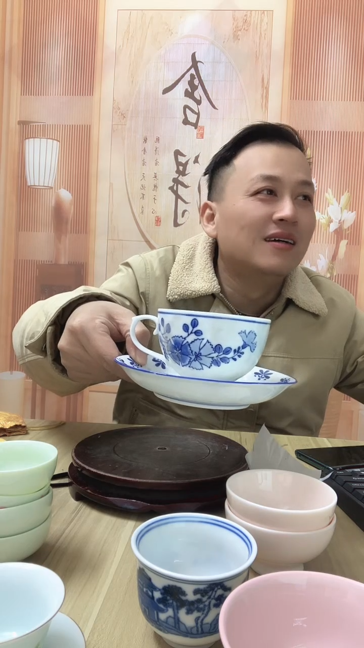 白瓷厂瓷青花咖啡杯1套