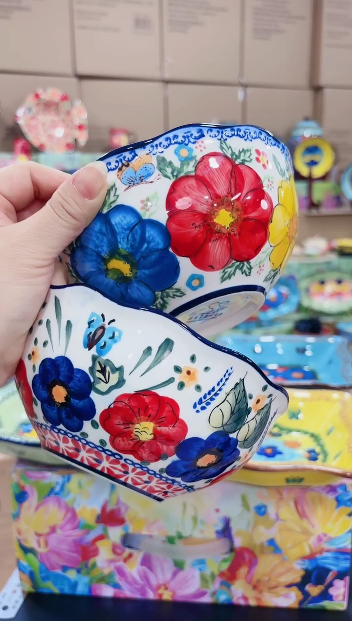 瓷6.5英寸花边面两个（映绿+西里）