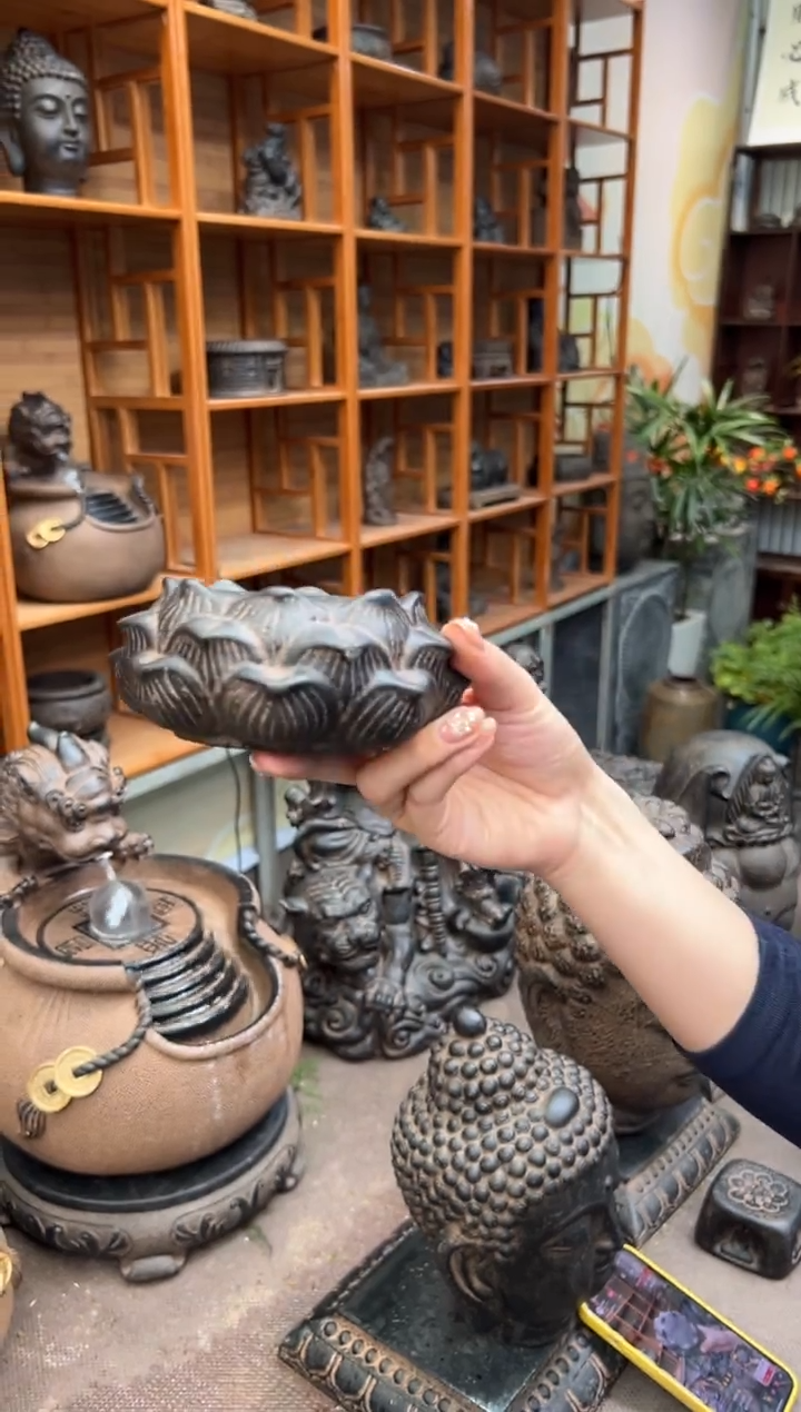 陶土【火山泥】莲蓬实心底座