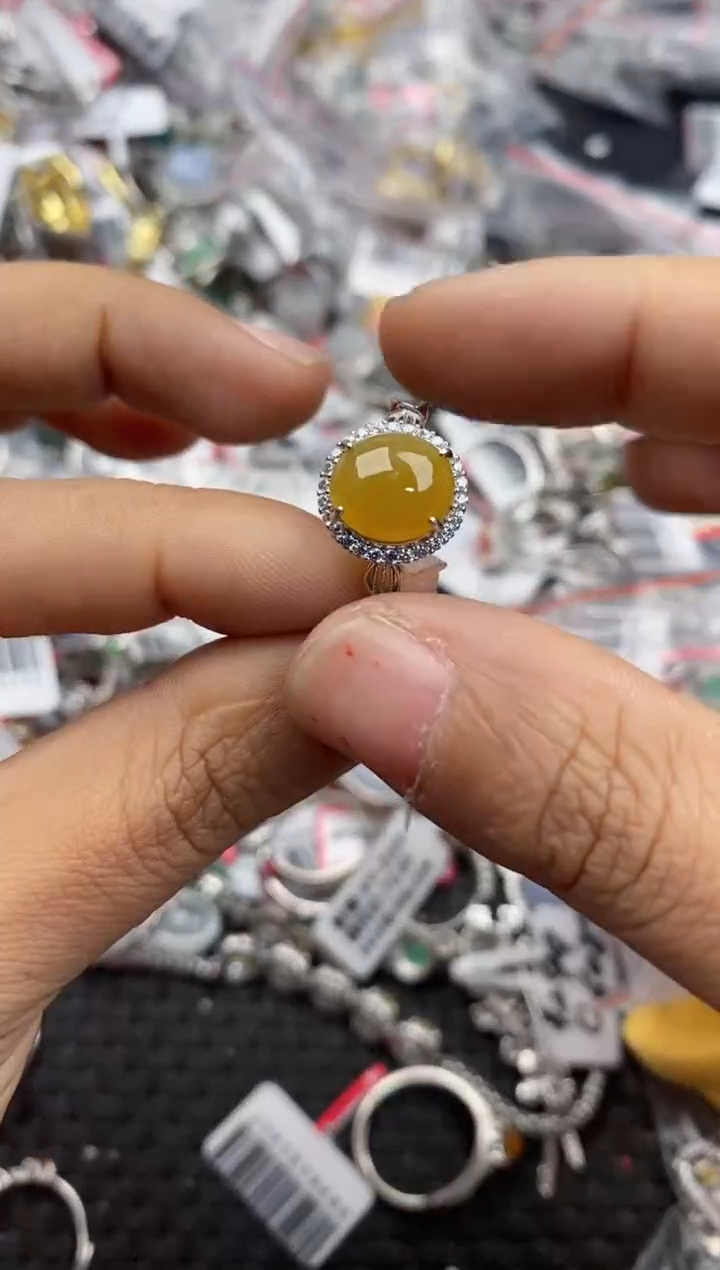 银S925镶嵌戒指翡翠888----10