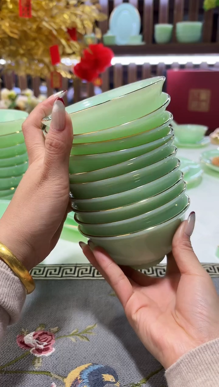 玉瓷4.5英寸饭碗10个