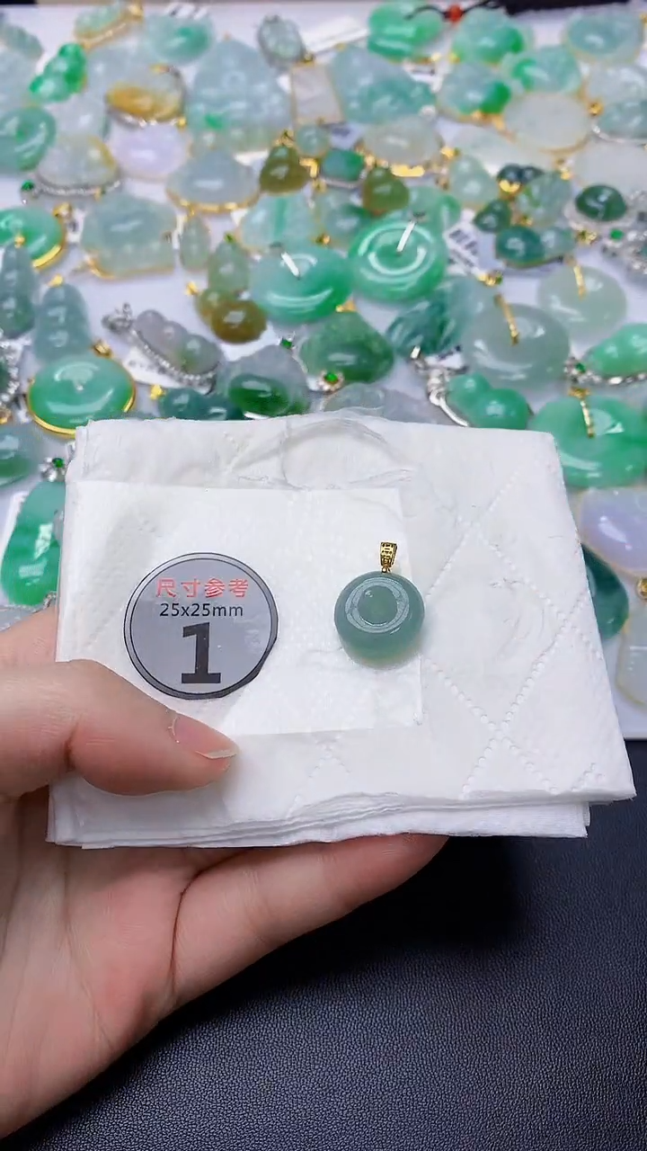 颈饰银S925镀金镶嵌翡翠 天然缅甸A货百元以上9元证书费自理