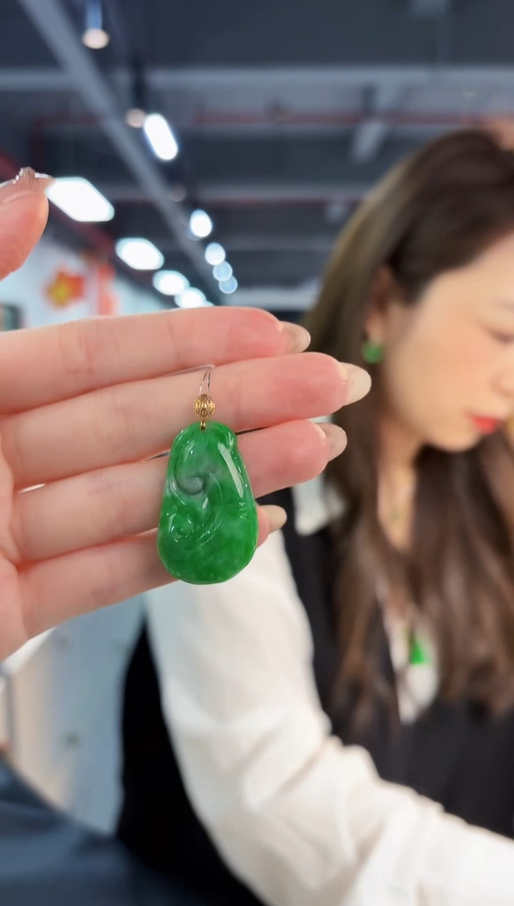 【闪购商品】翡翠颈饰18K金镶嵌缅料A货/支持复检/一件