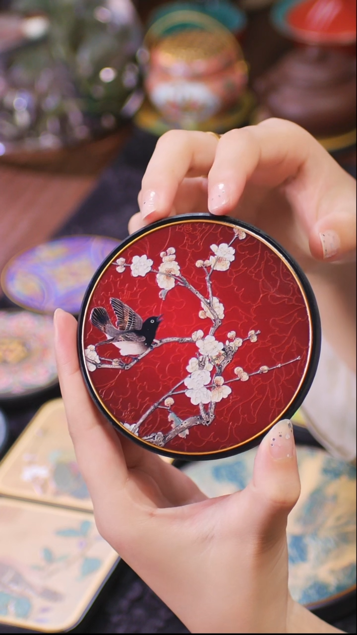 壹藏贰宝喜上眉梢图案杯垫一片