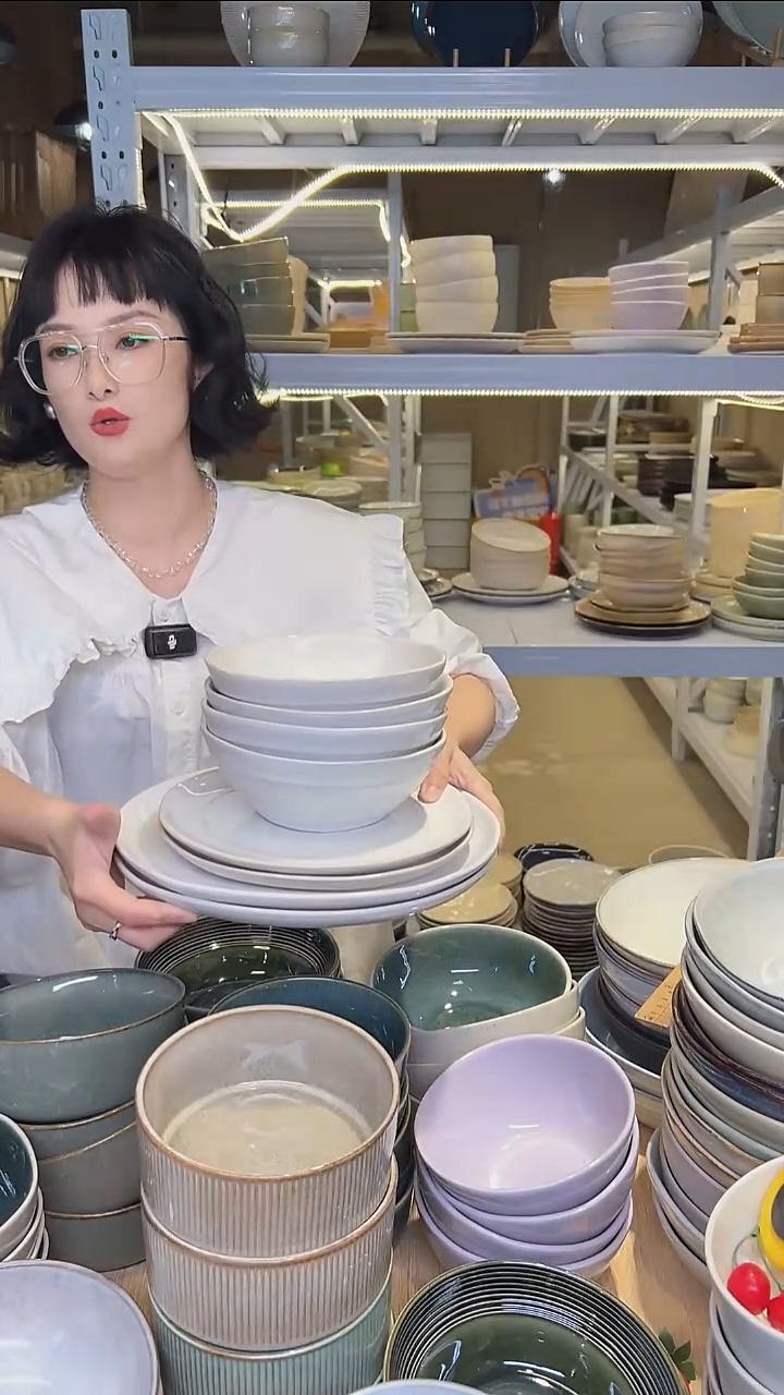 瓷46外贸尾货高温釉下彩陶瓷餐具默认微瑕