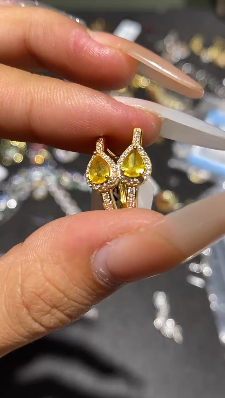 耳饰蓝宝石银S925镶嵌耳钉