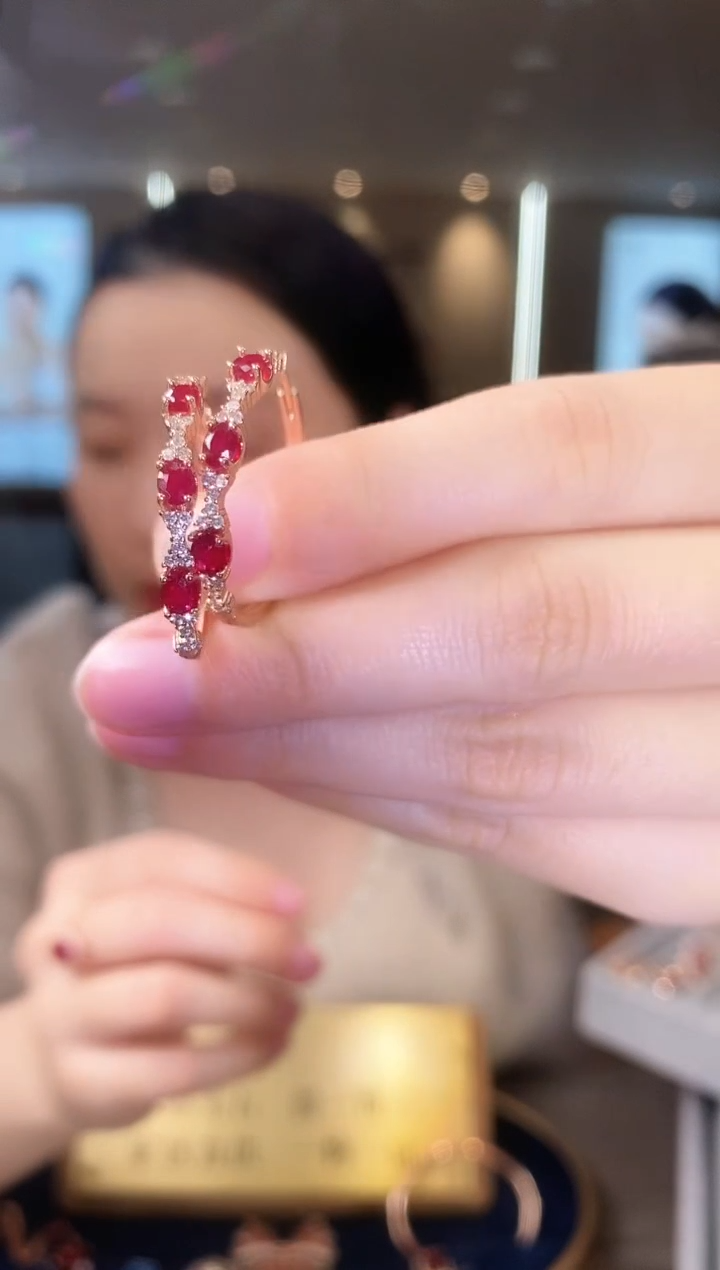 【闪购商品】红宝石耳饰银S925镶嵌09