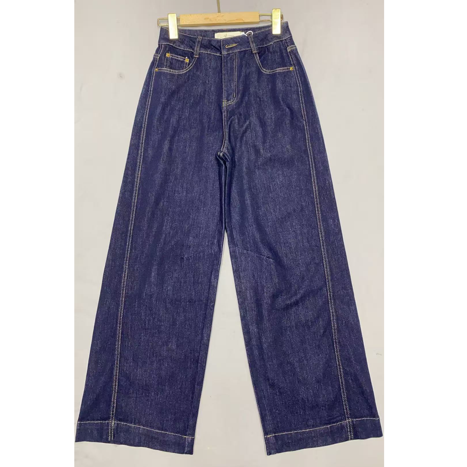 2622#【长100】2025新款时尚高腰百搭直筒牛仔裤