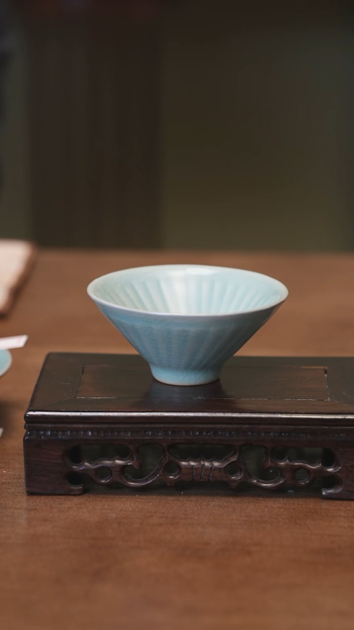 【闪购商品】Y宝丰宋官窑原产地汝瓷斗笠杯