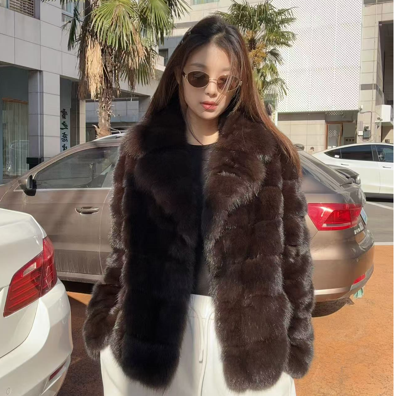 2025年新款进口青果领高奢皮草外套