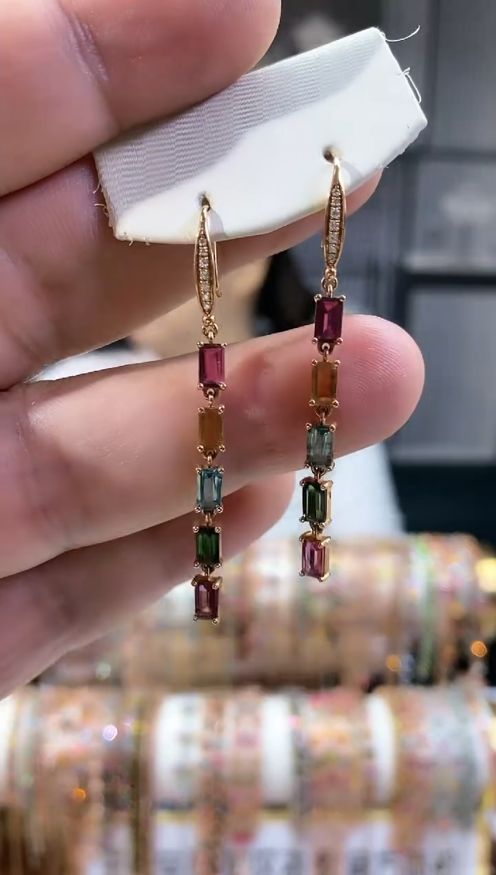 银S925镶嵌耳钉碧玺354354354354354