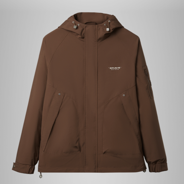 连帽夹克2025秋冬新款挺括清新休闲舒适防风外套男男士冲锋衣外套