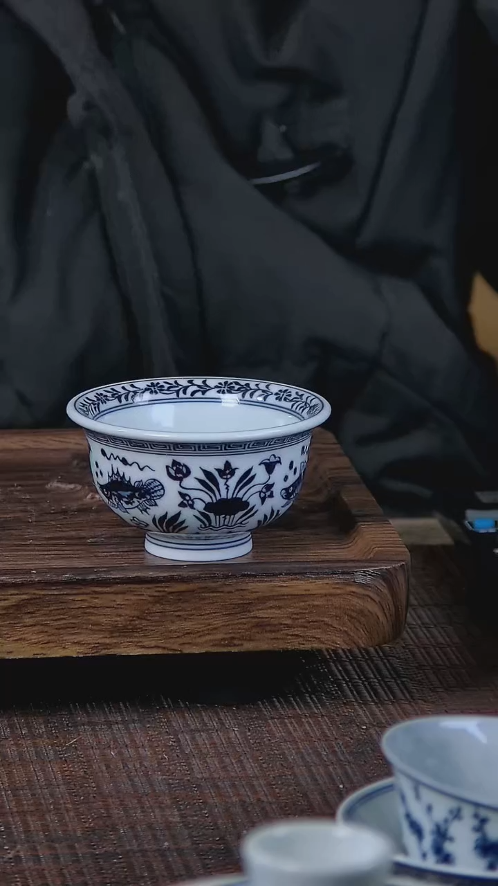 【闪购商品】折葵非器手工手绘鱼藻小压手杯