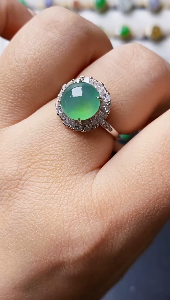 银S925镶嵌戒指翡翠1197