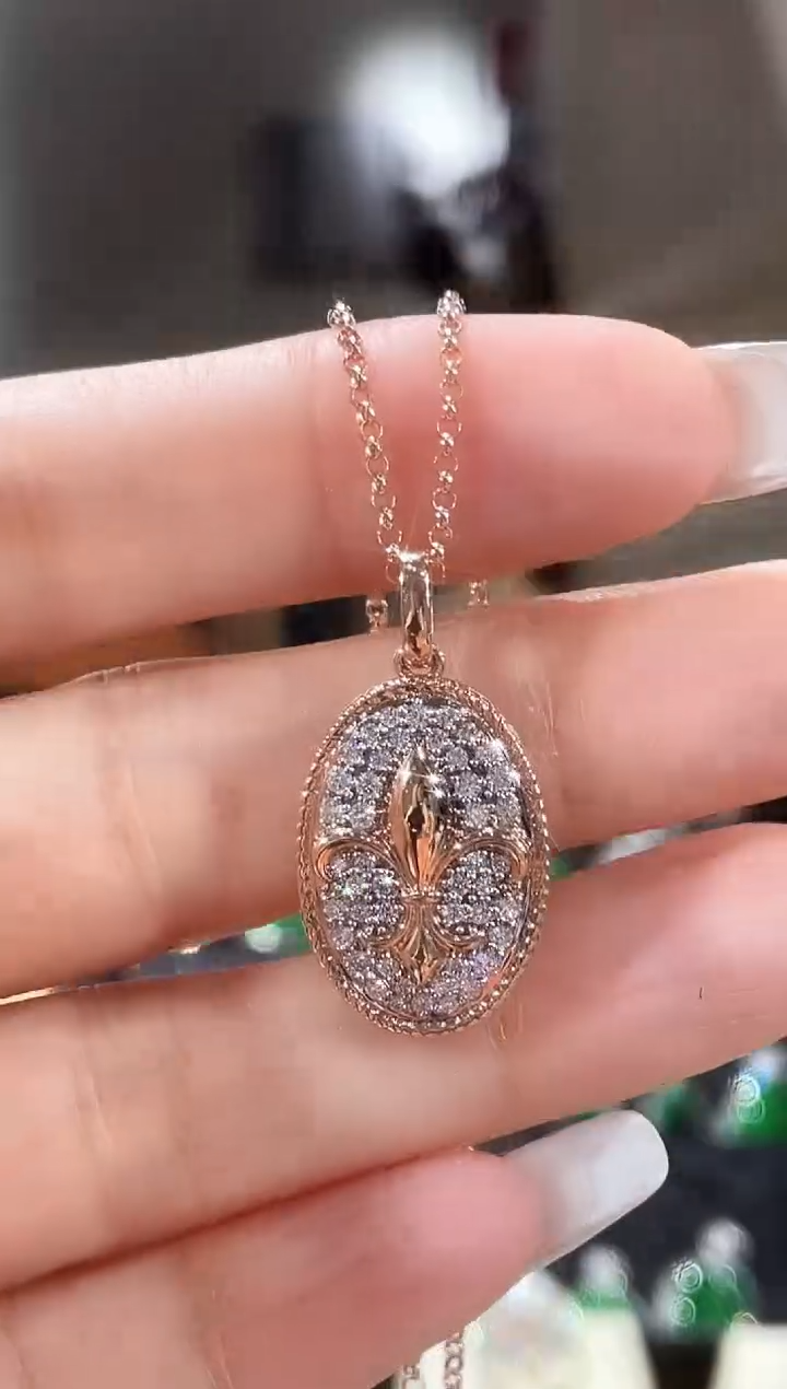 【闪购商品】钻石颈饰18K金镶嵌项链