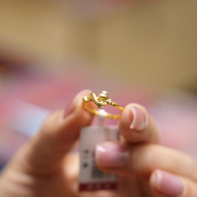 【巧玲专属】足金999灵蛇十字戒指 活口经典 2.54