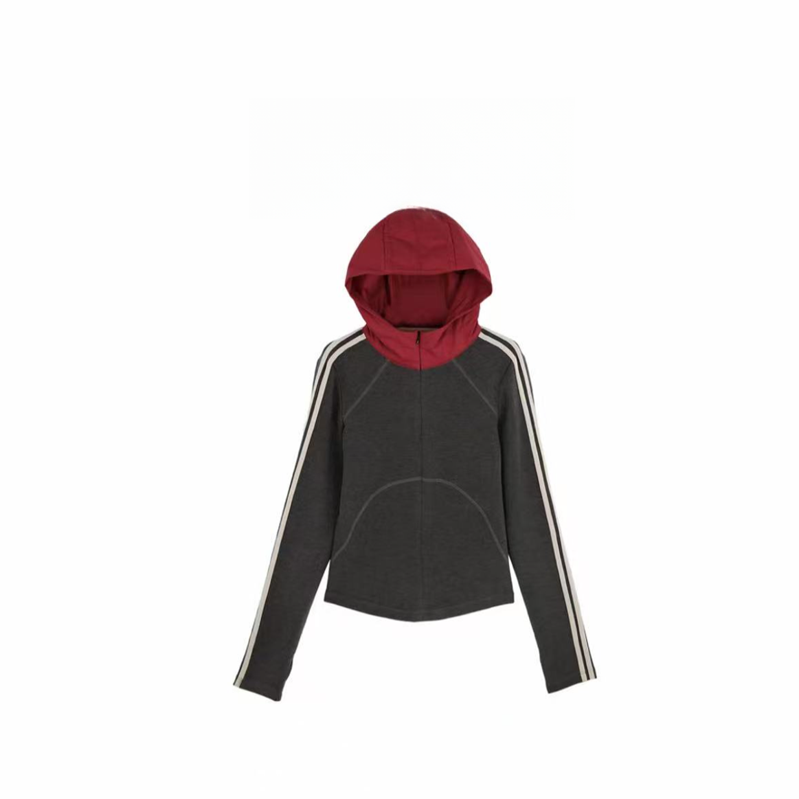 常规连帽撞色宽松卫衣开衫秋冬带帽双面绒上衣32214