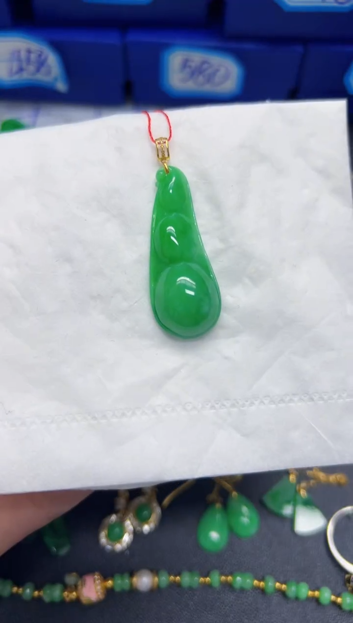 【闪购商品】翡翠颈饰18K金镶嵌Y缅料A货/支持复检/一件