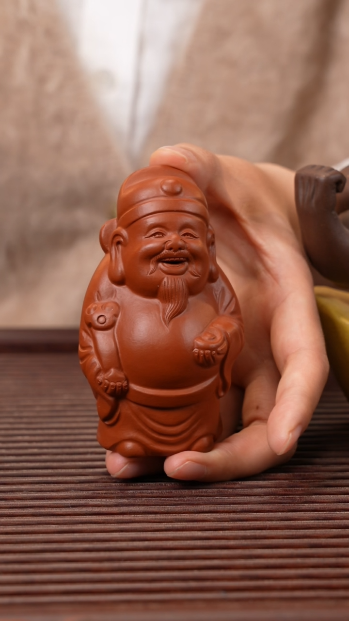 【闪购商品】紫砂茶宠朱泥财神