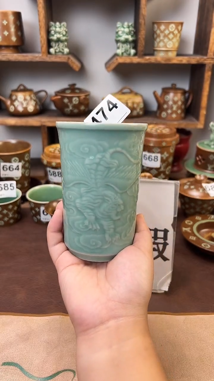 龙泉青瓷窑微瑕粉青474