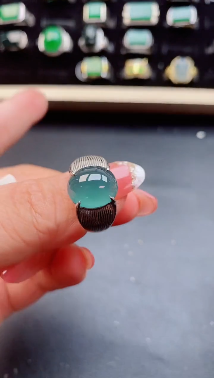 【闪购商品】翡翠戒指银S925镶嵌5080505