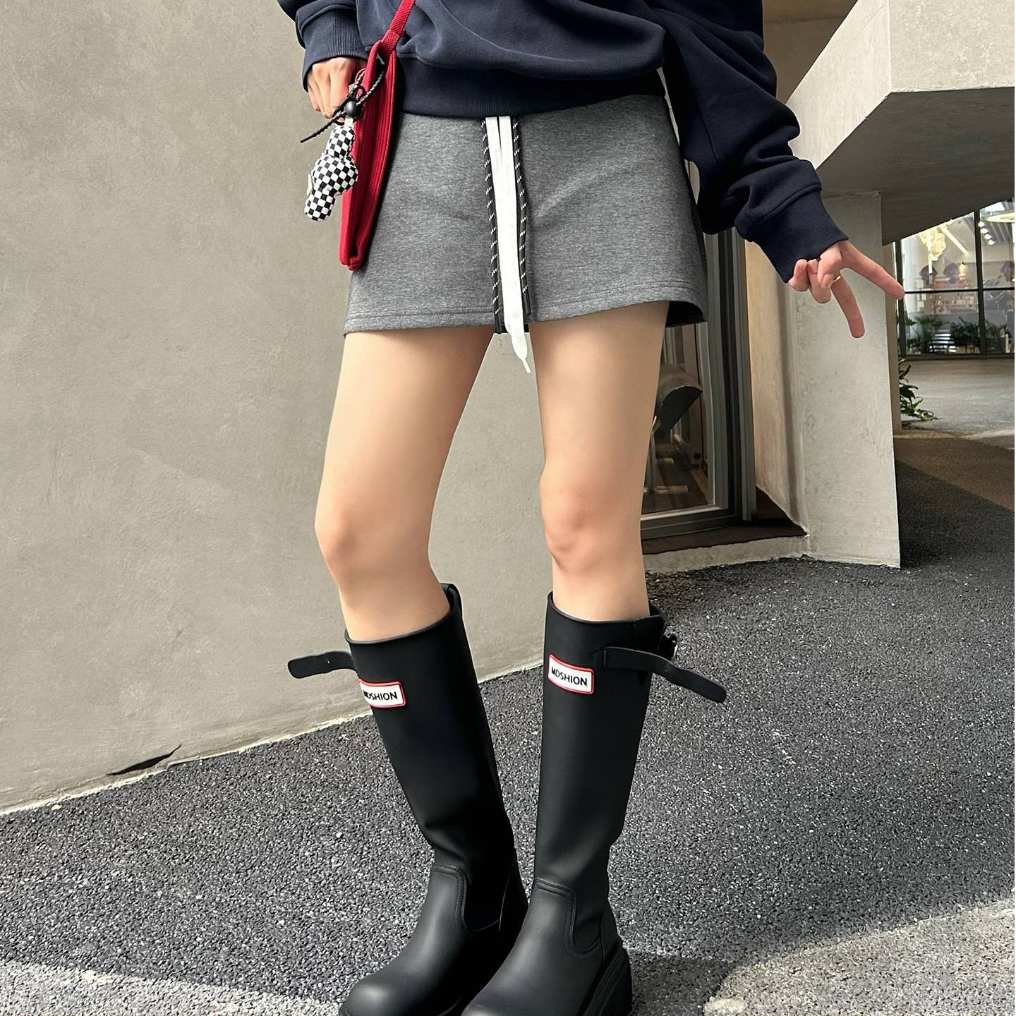 柚子初靴子女2025夏季新款辣妹骑士靴厚底长筒靴