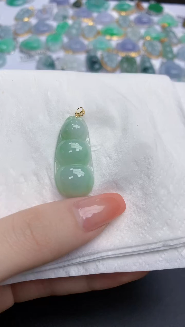 【闪购商品】翡翠颈饰18K金镶嵌天然缅甸翡翠A货