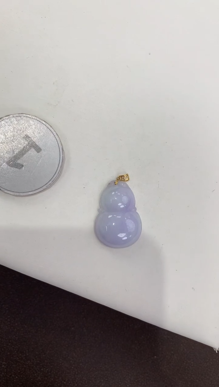 颈饰18K金镶嵌翡翠天然缅甸a货翡翠