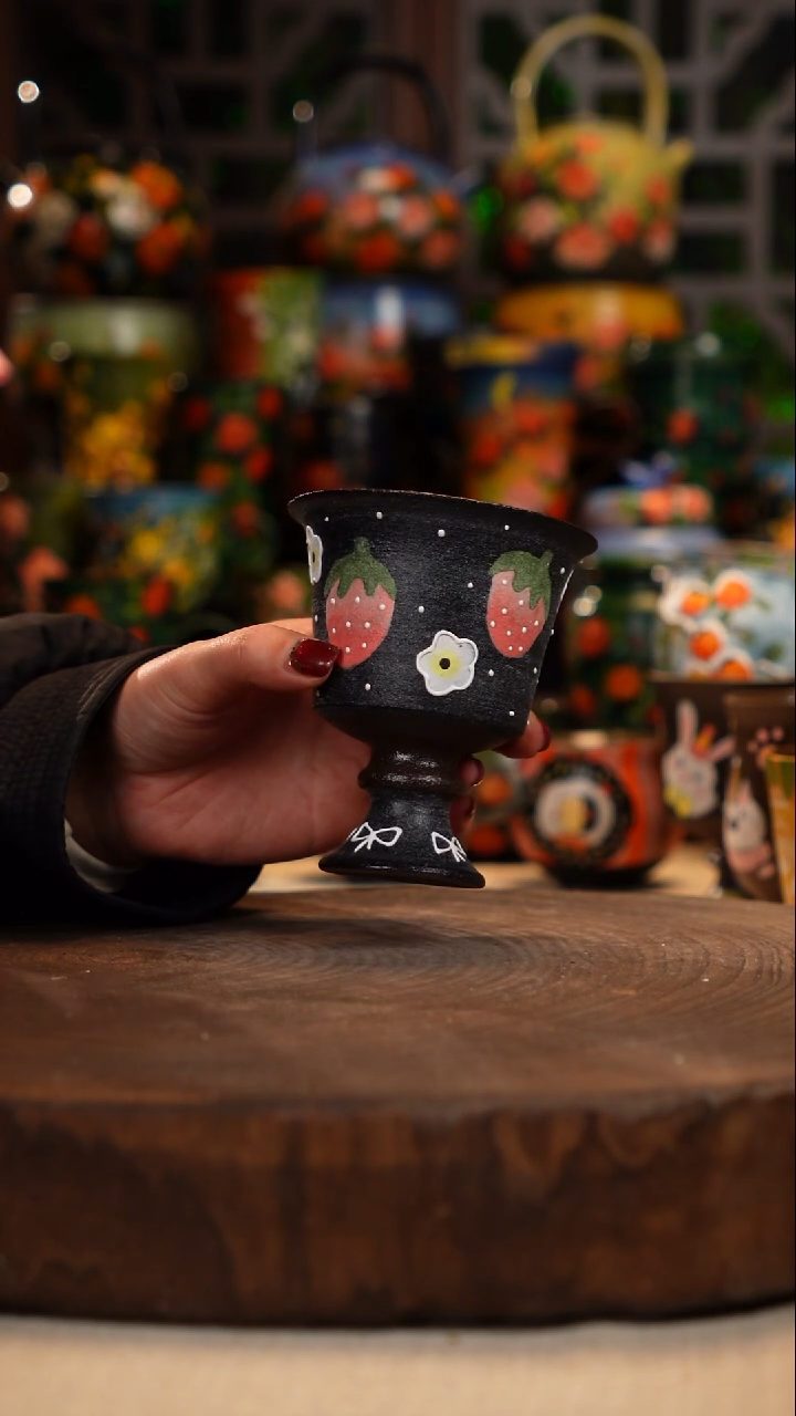 紫砂 油画手绘釉下彩