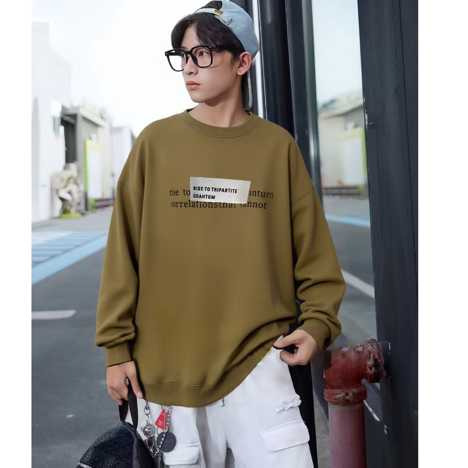 滴滴巴巴  【加绒】D0026中大童男女童宽松时尚圆领套头卫衣