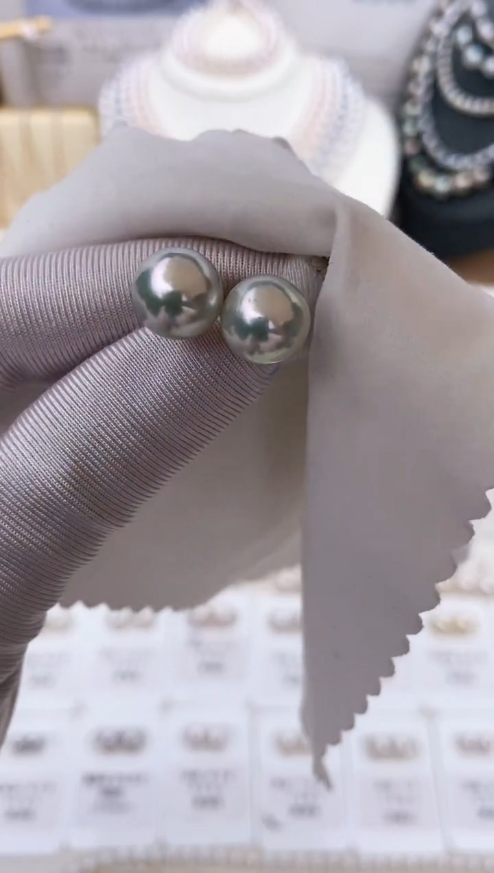 【闪购商品】海水珍珠耳饰18K金镶嵌福利特选真多麻9.5-10不退不换