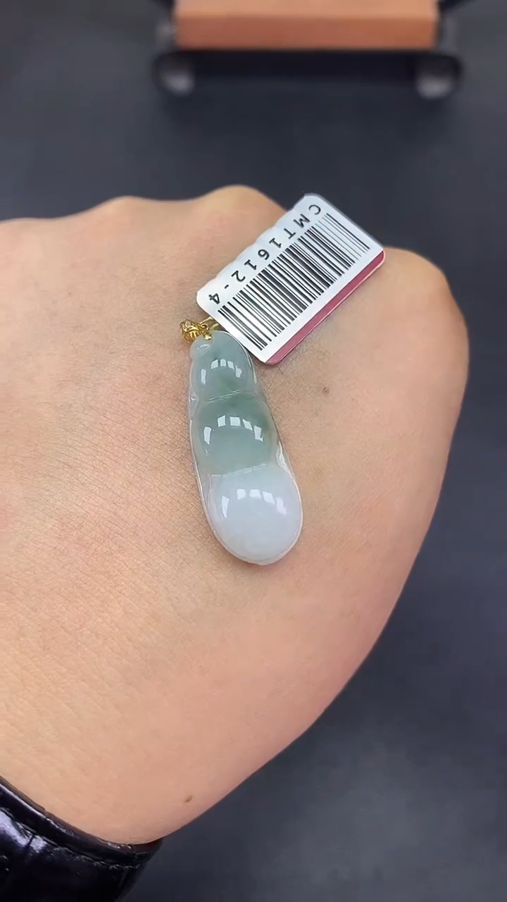 吊坠(不含链)18K金镶嵌翡翠豆子18K金镶嵌-@@CMT1612-4