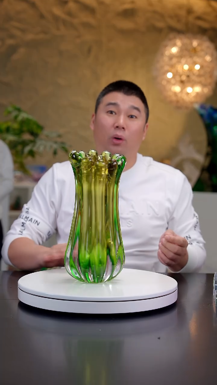 手工艺品琉璃祖母绿设计款花器