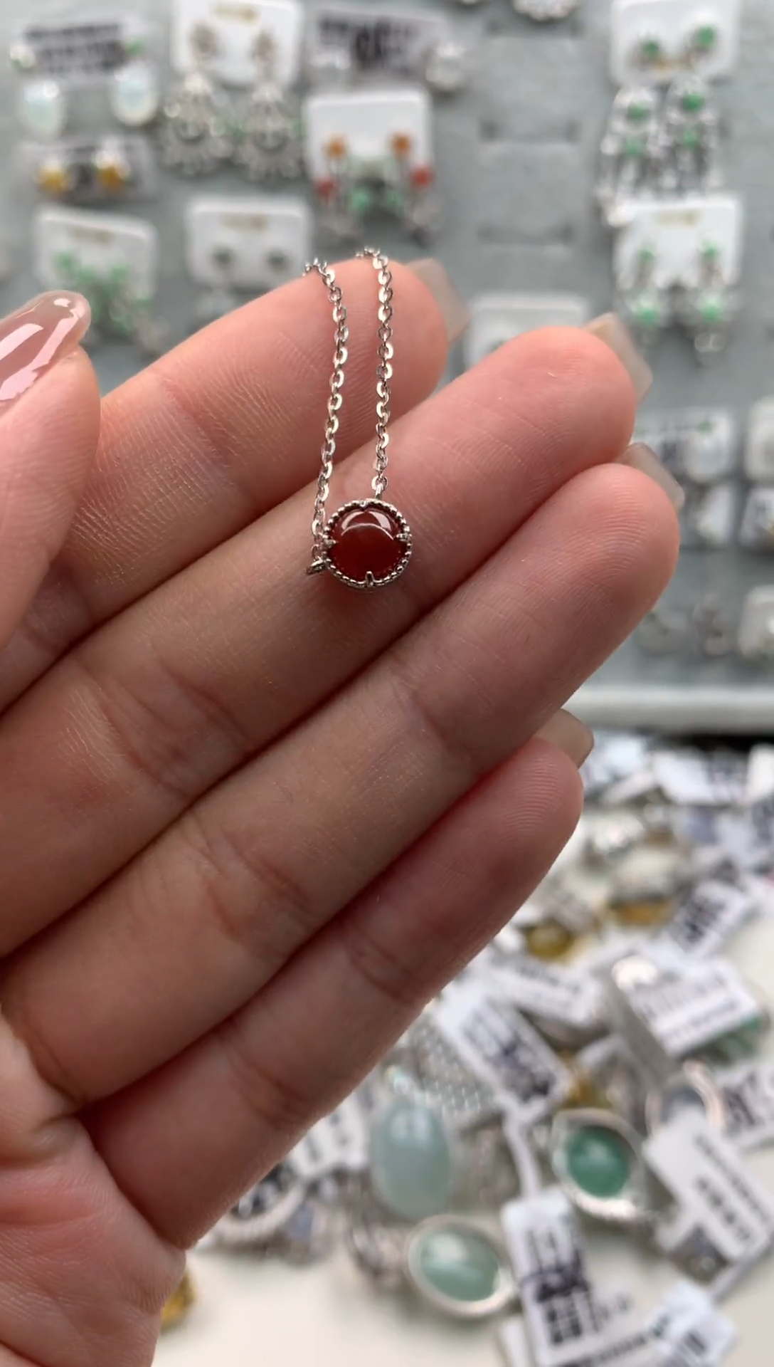 翡翠银S925镶嵌吊坠(不含链)67