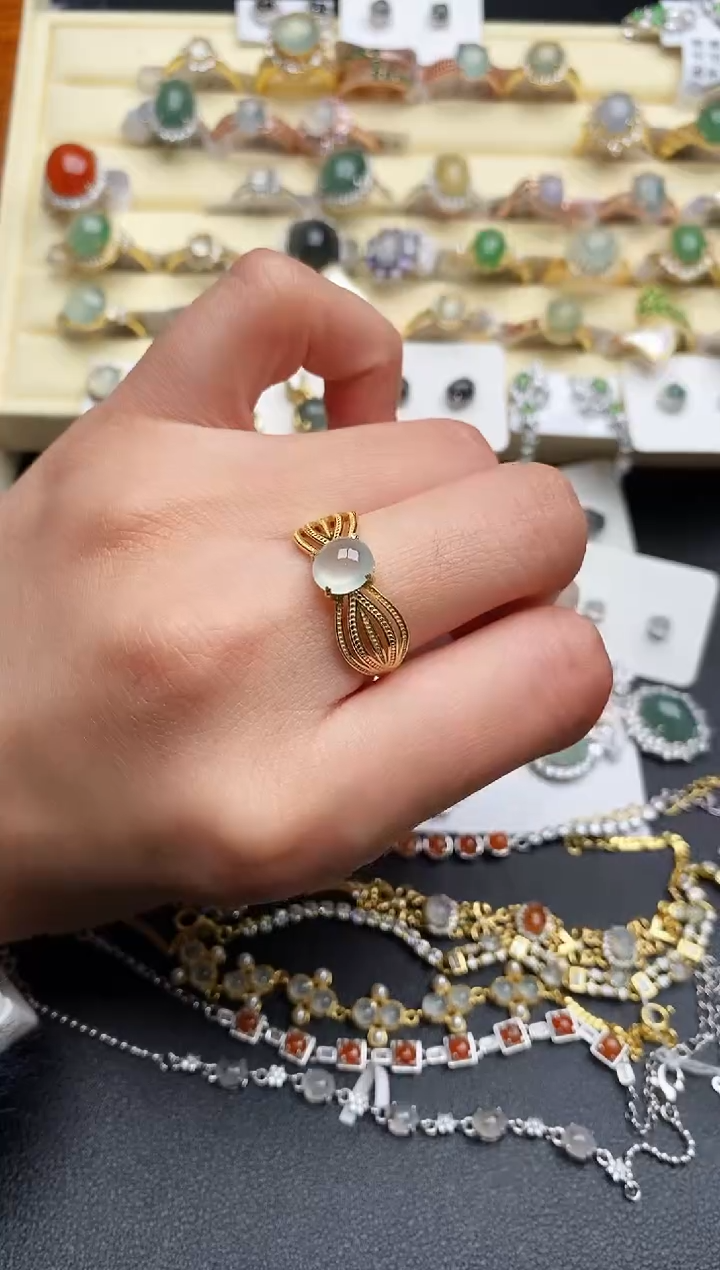 【闪购商品】翡翠戒指银S925镶嵌1010101010+1