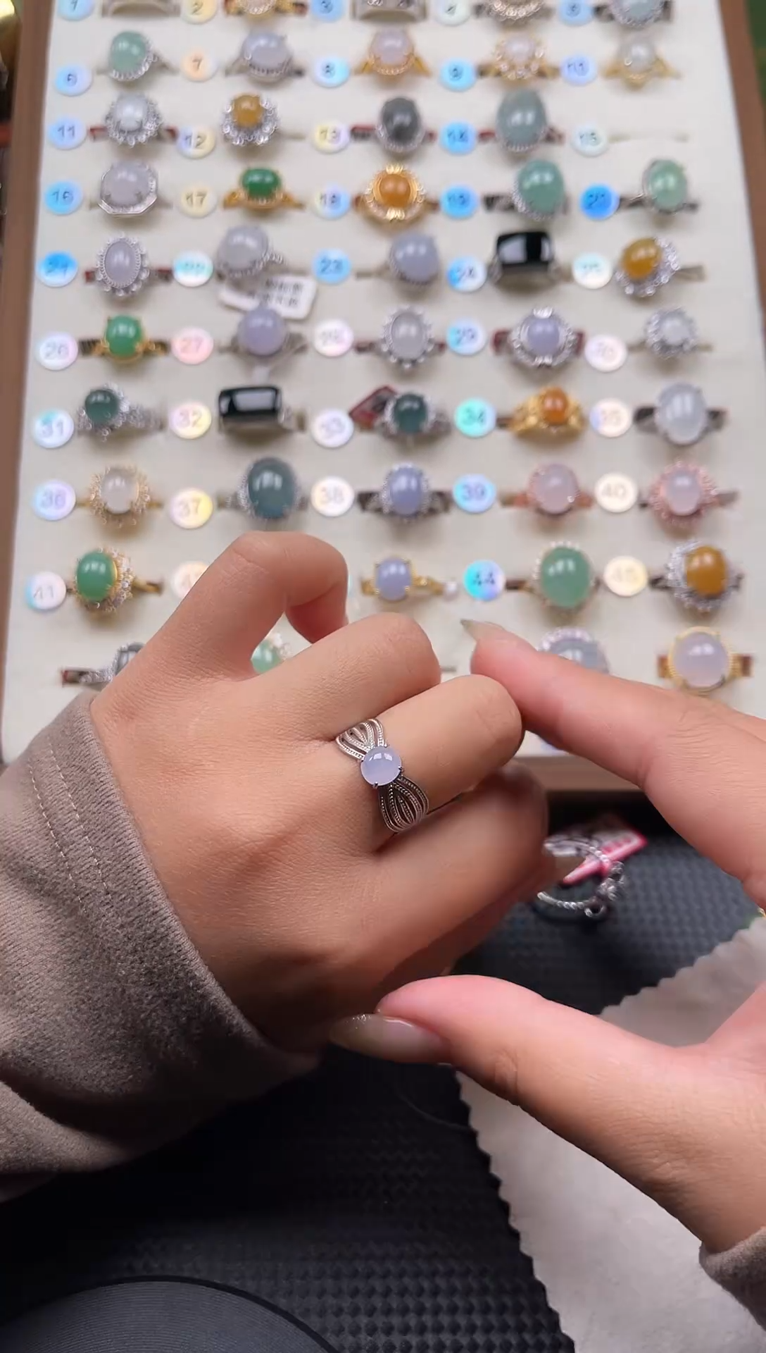 【闪购商品】翡翠戒指银S925镶嵌天然A货翡翠戒指