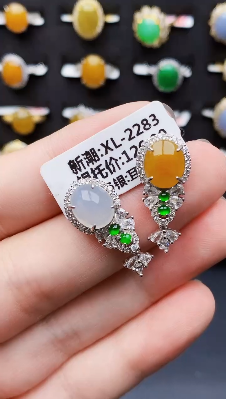 银S925镶嵌戒指翡翠3277