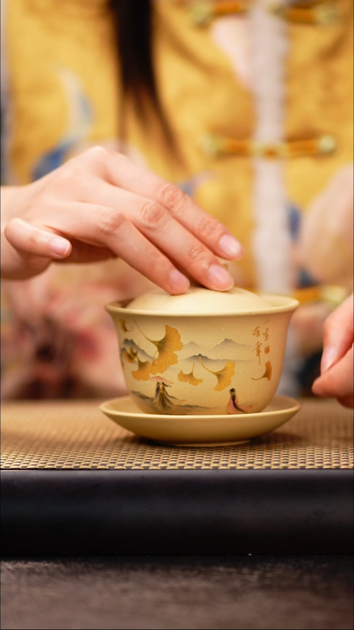 4小鱼本绿三生有幸三才盖碗