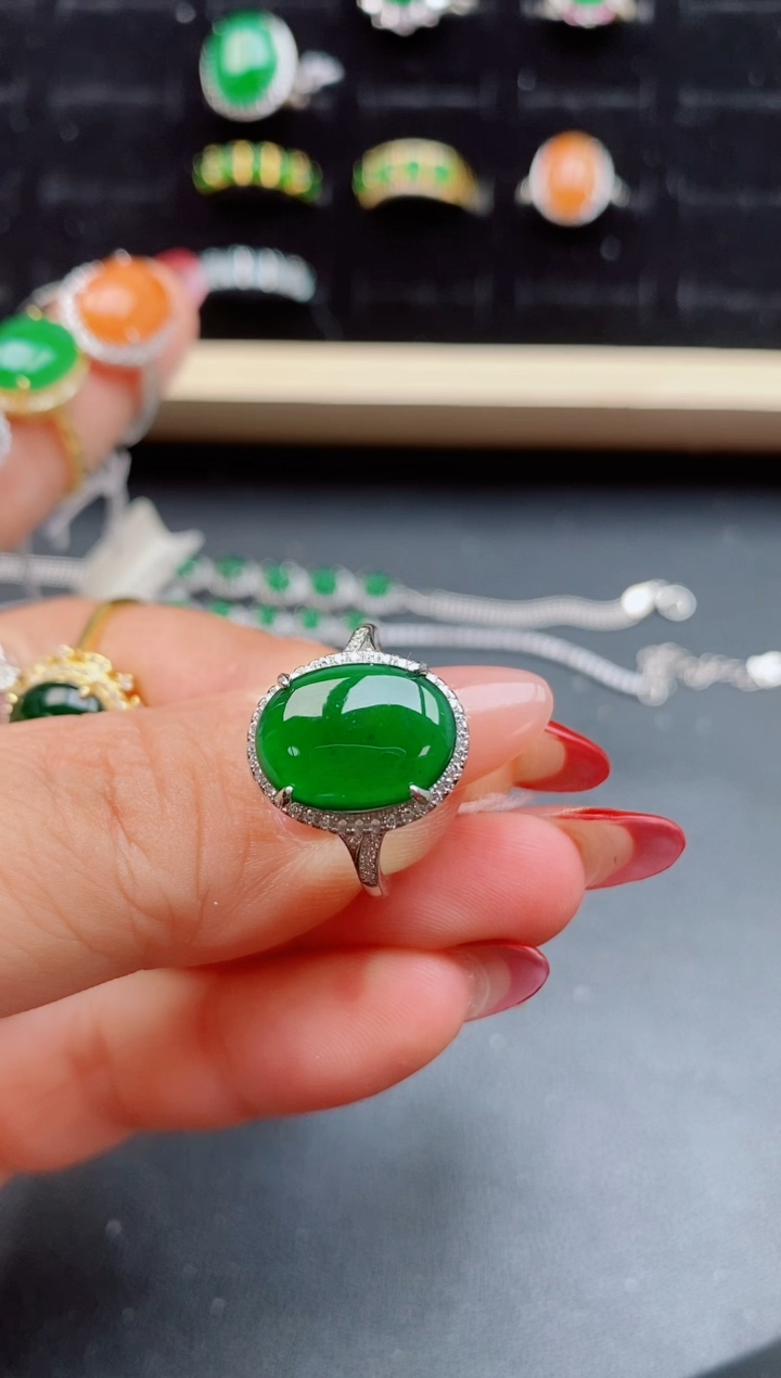 【闪购商品】翡翠戒指银S925镶嵌21321