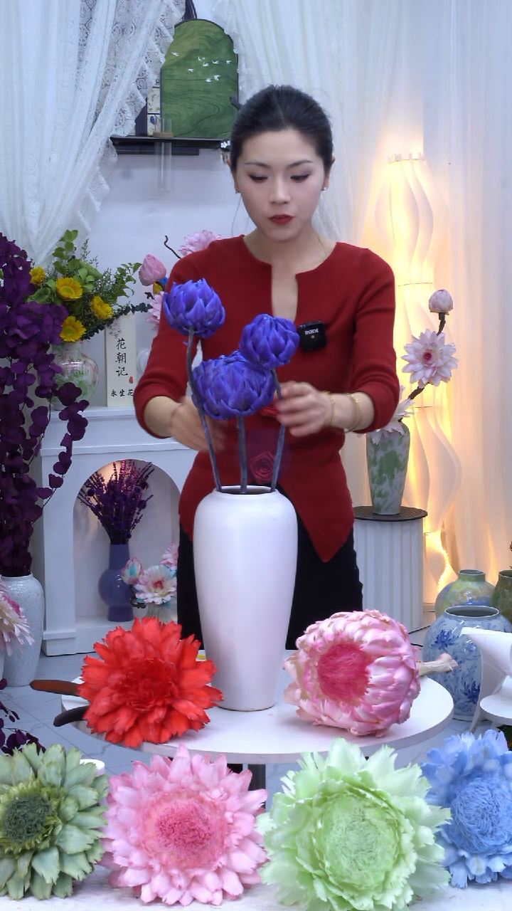 永生洋蓟紫色3头【微瑕】7984