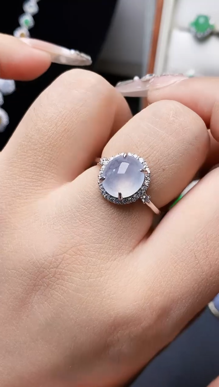 银S925镶嵌戒指翡翠0047