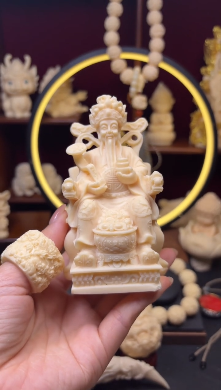 象牙果财神  摆件  