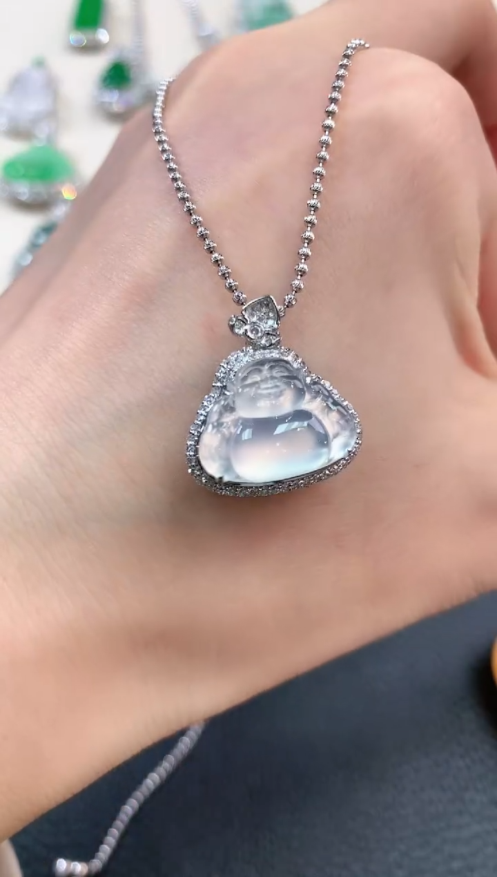 【闪购商品】翡翠吊坠(不含链)18K金镶嵌b114