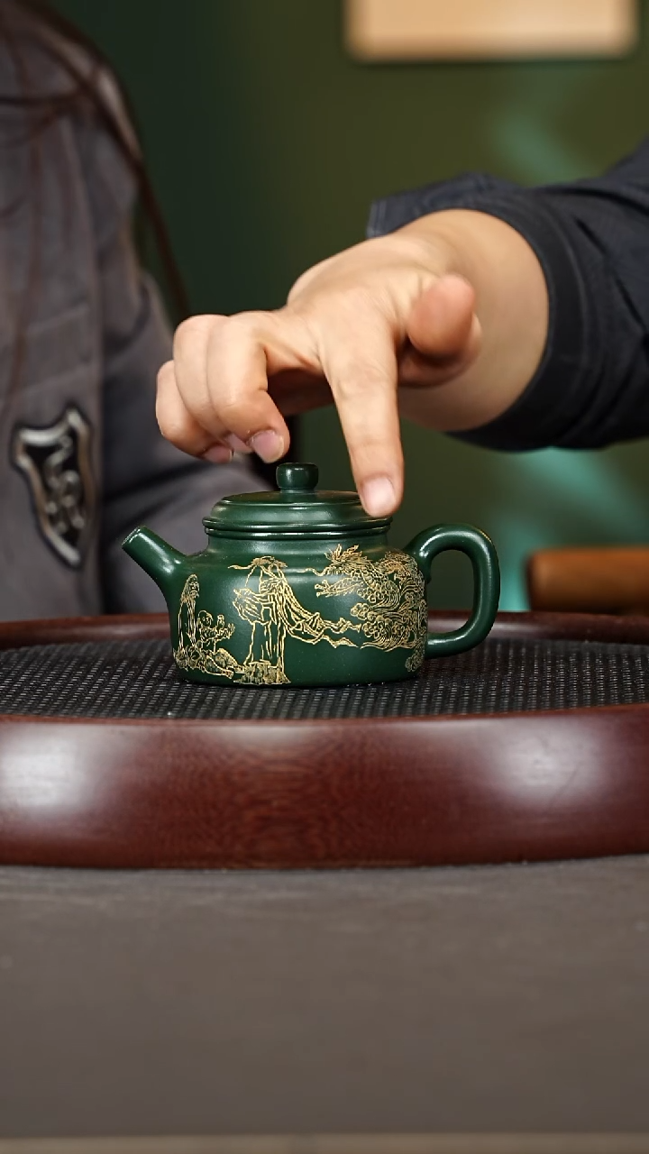 茶壶紫砂93SZY大亨德钟 大亨绿泥200cc