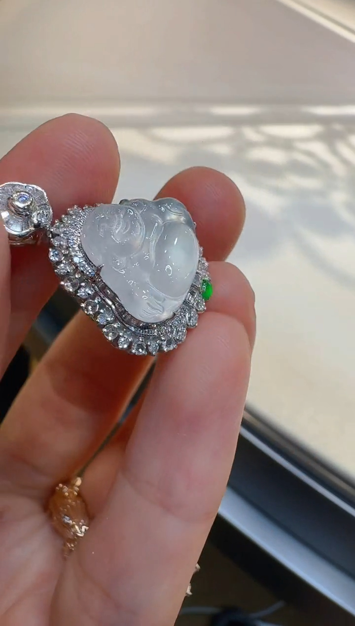 翡翠18K金镶嵌吊坠(不含链)多样性团购发一件