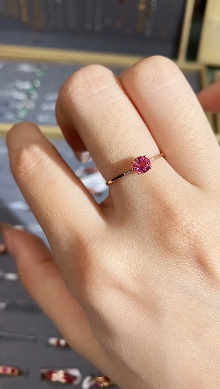 【闪购商品】碧玺戒指18K金镶嵌戒指