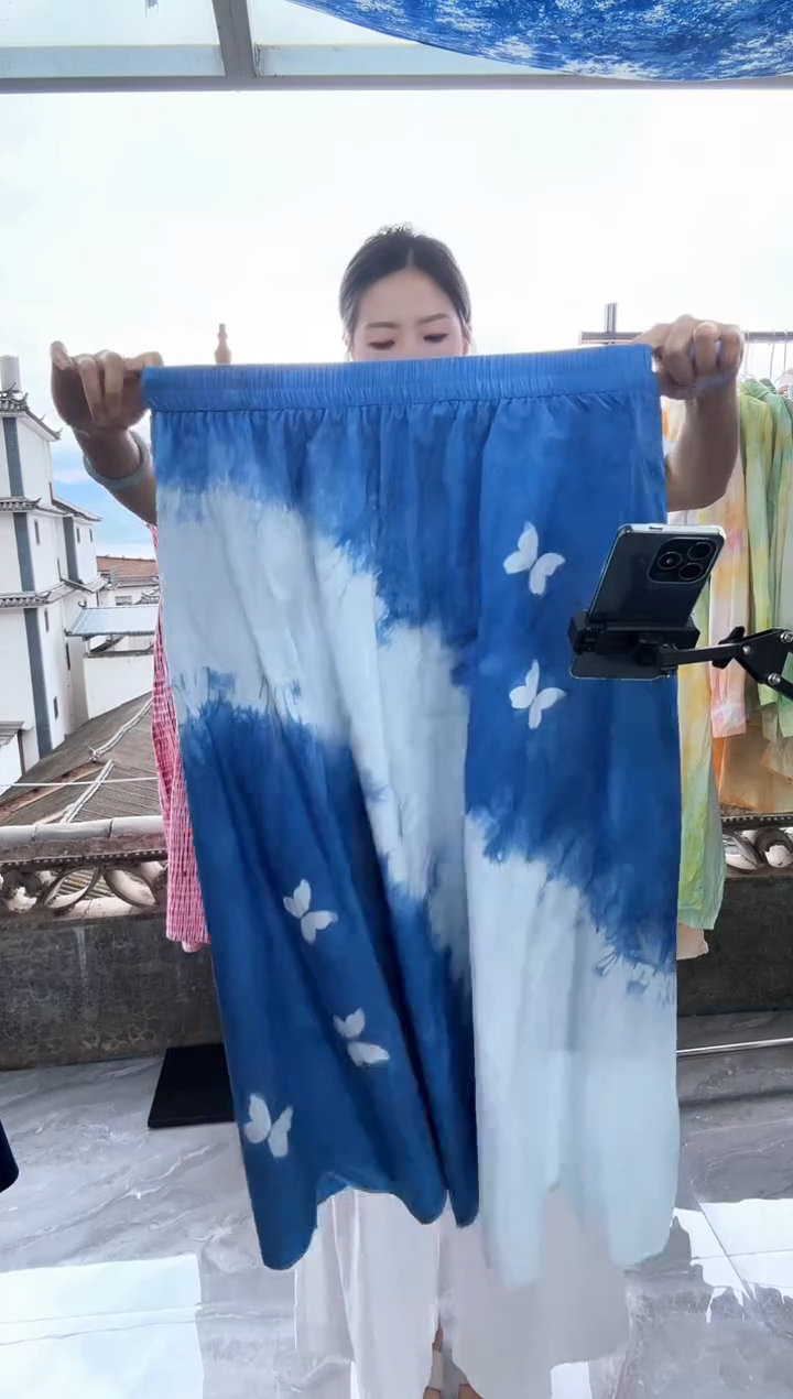 套头大理扎染半身裙