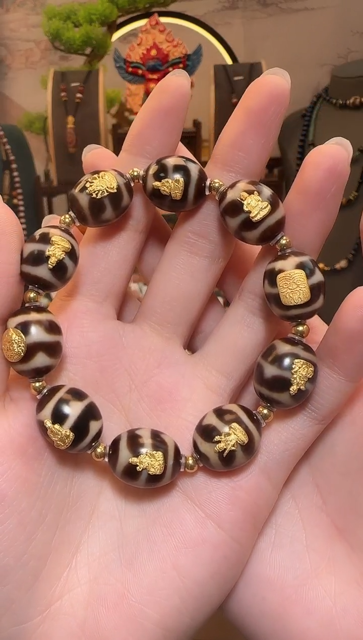 【闪购商品】玛瑙手链18K金镶嵌手串