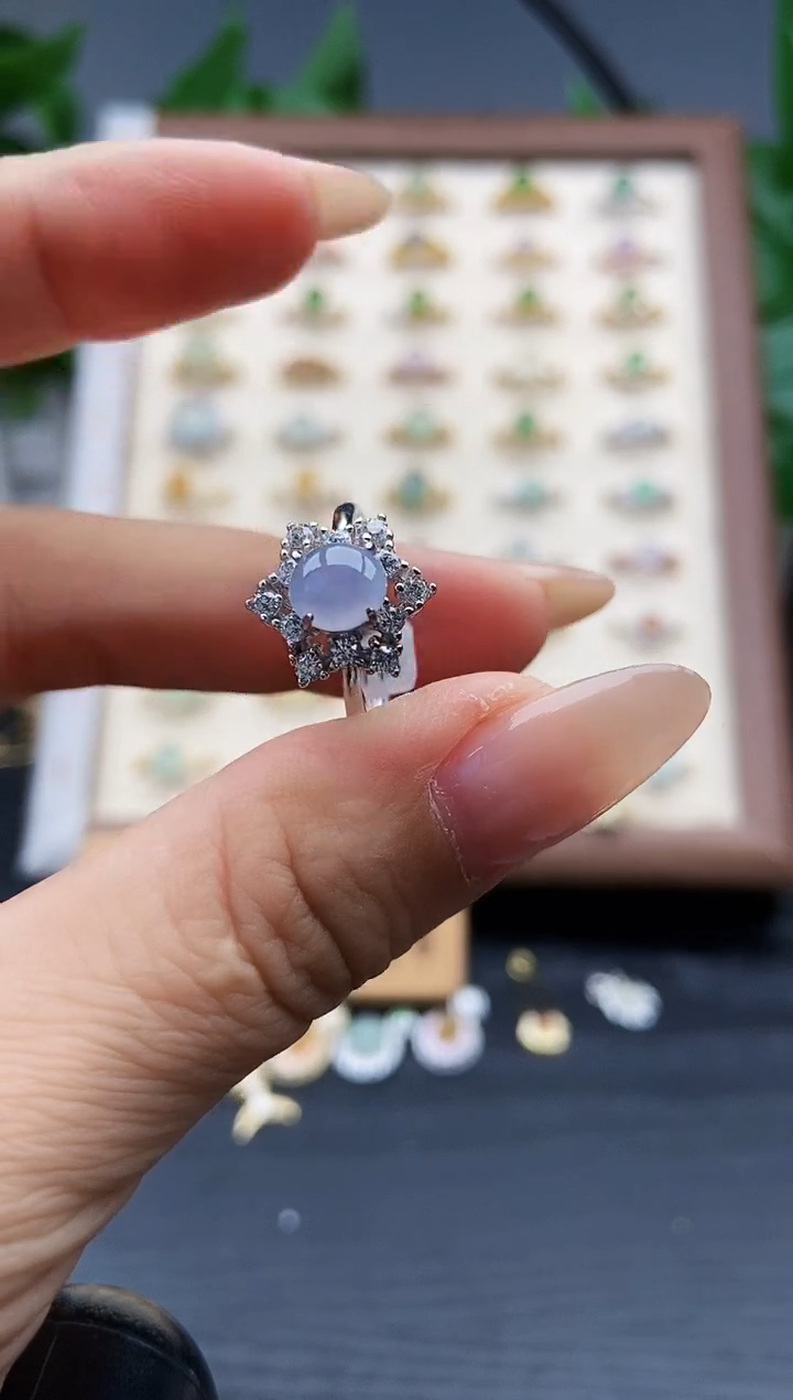 银S925镶嵌戒指翡翠12